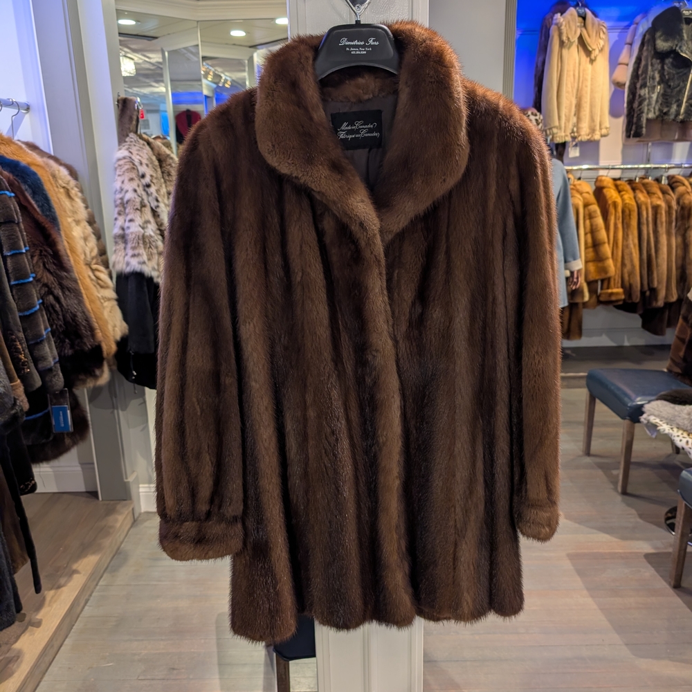 Luxurious Brown Mink Coat - Designer Fur Jacket